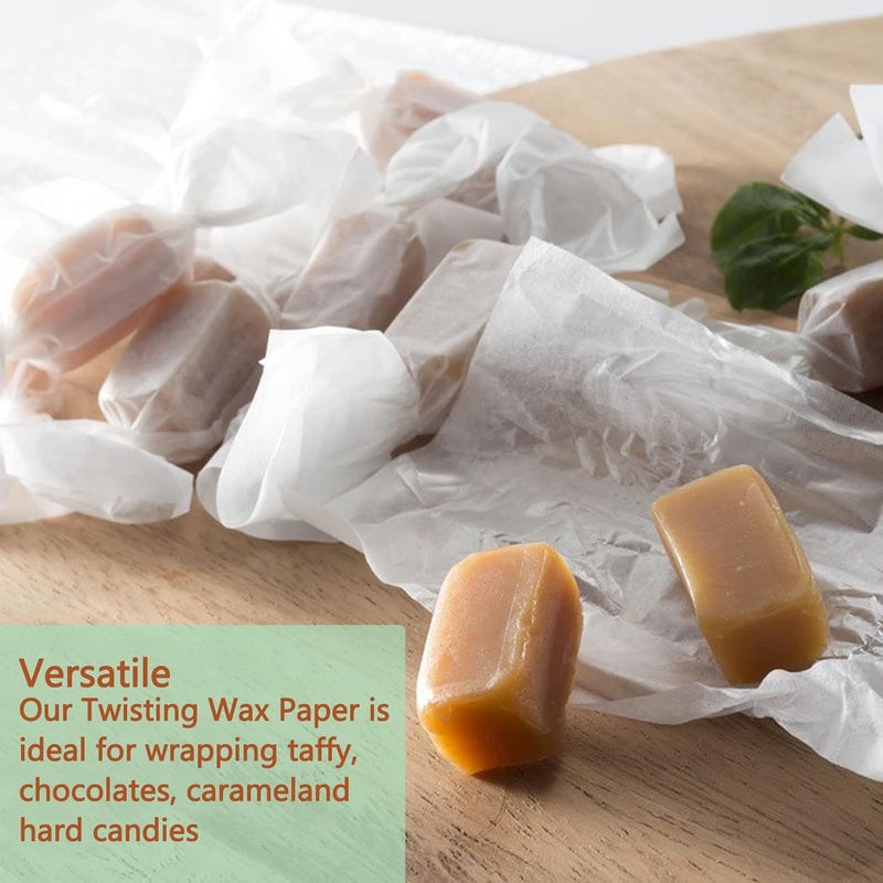 Sliverdew 300 Pcs Candy Wrappers for Caramels Non Stick Wax Paper Sheets for Food, 5x5 Inch Parchment Paper Squares Caramel Wrappers Precut Candy Wrapper Paper for Chocolate Bar, Patty, Caramel, Nougat, Cheese - Image 3