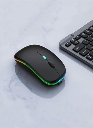 Wireless Bluetooth Mouse Rechargeable LED Silent Slim Laptop Mouse Portable(Bluetooth5.2 and 2.4GHz USB Receiver) Dual Mode Computer Mouse for Laptop/iPad Tablet/Apple Computer/MacBook (Black) - pzsku/Z3F3FE7C9693183727364Z/45/1744335293/75cc6f8d-fb06-4889-8346-246a8ce34fc2