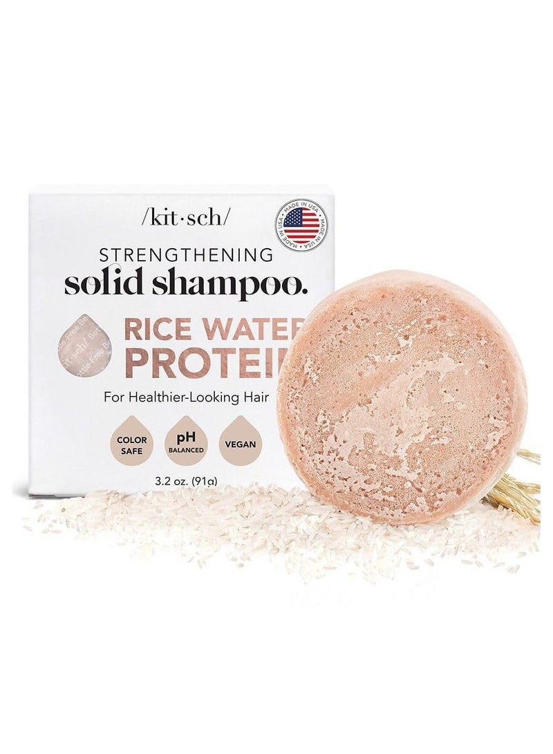 Kitsch نمو الشعر | لوح شامبو الأرز للتقوية | يساعد على جفاف الشعر | صنع في الولايات المتحدة | كل شيء طبيعي | ترطيب | قالب شامبو نباتي صلب للشعر | بار شامبو ماء الأرز | صفر نفايات، 3.2 أونصة - Image 4