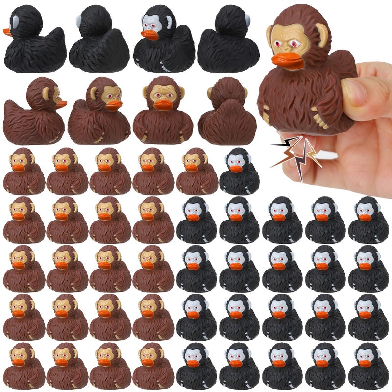 Guiqulai 50pcs Sasquatch Rubber Ducks for Jeep Funny Sasquatch Rubber Bath Toys Birthday Party Favors for Cruise Ships BlackBrown - Image 3