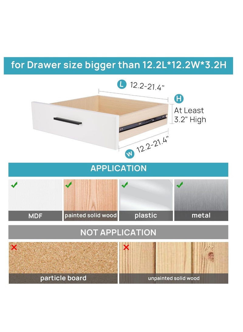 Drawer Dividers Organizers 8 Pack, Adjustable 3.2 High Expandable from 12.2-21.4 Kitchen Drawer Organizer, Clear Plastic Drawers Separators for Clothing, Installed by Double-sided Tape  - Image 3