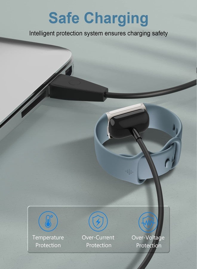 Bicmice 1M Replacement Fitbit Charge 5 & Luxe Charging Cable with Restart Button - Image 5