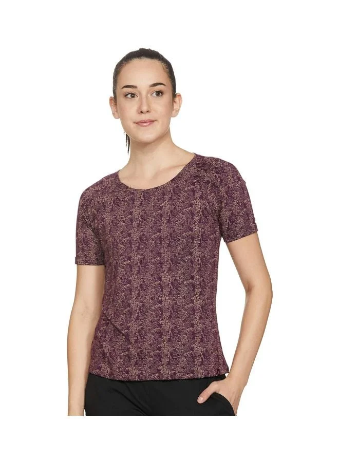 AW13 Women Micro Modal Cotton Relaxed Fit Printed Round Neck Half Sleeve T Shirt
