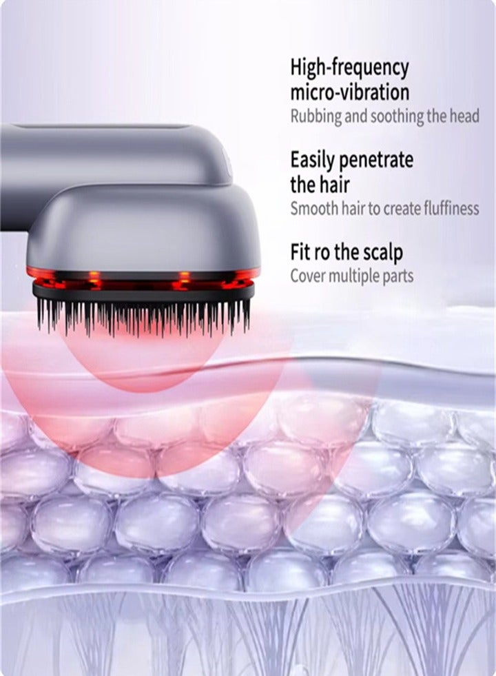 نسخة مطورة، مشط تدليك فروة الرأس الكهربائي المحمول، وظيفة ذرات الزيوت العطرية الفريدة، تدليك فروة الرأس مع تغذية الشعر، تدليك عميق، تخفيف ضغط الرأس، استرخاء العضلات - Image 4
