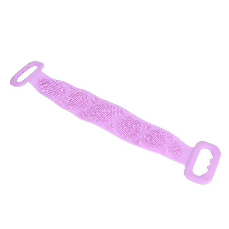 klarako Double Sided Silicone Body Brush, Portable Back Brush, Exfoliating Back Cleaning Strap Back Scratcher Back Scrubber Bath Shower(Purple) - Image 1