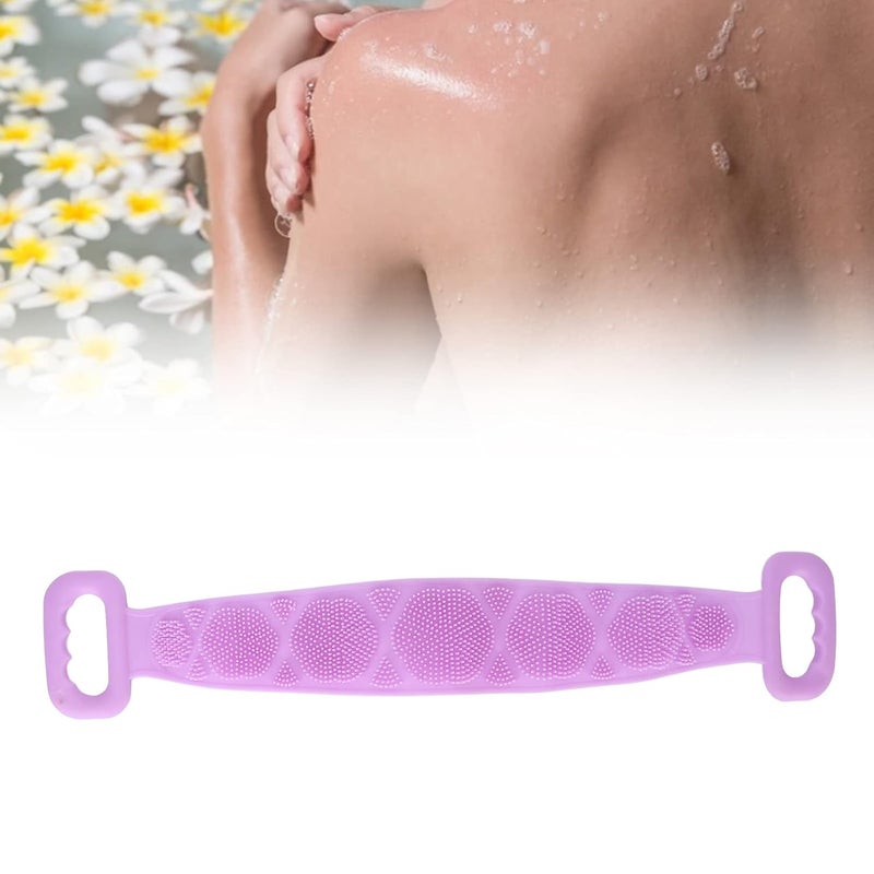 klarako Double Sided Silicone Body Brush, Portable Back Brush, Exfoliating Back Cleaning Strap Back Scratcher Back Scrubber Bath Shower(Purple) - Image 5