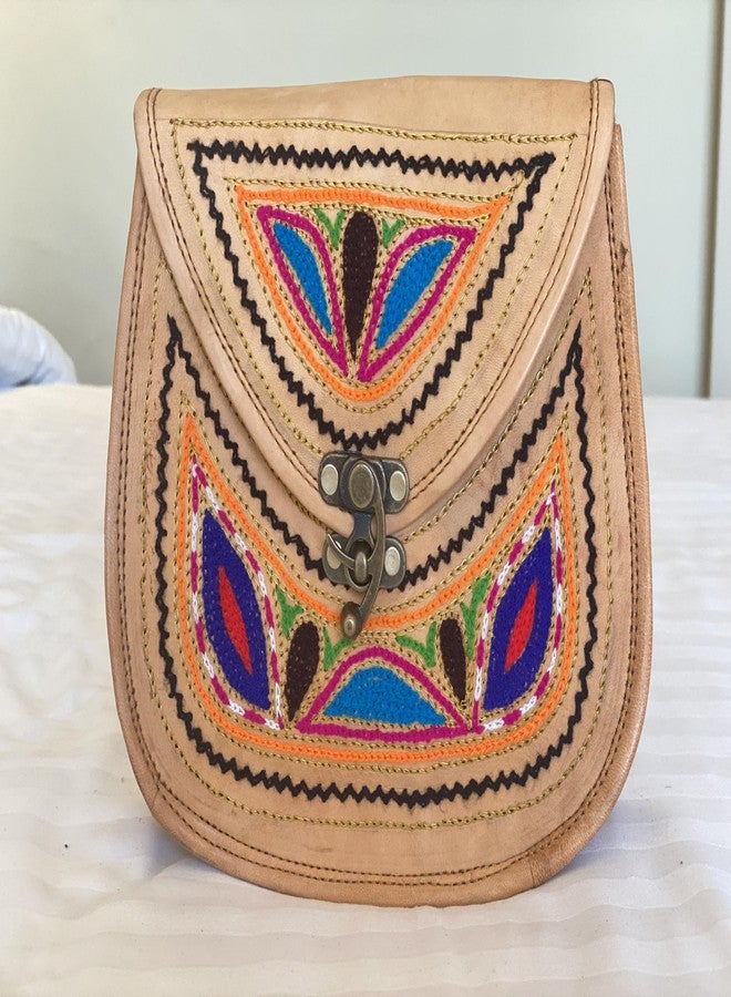 Craftonus India Hand Bags Medium Size For Women Stylish Hand embroidery | Leather Bag Inside Is Canvas Material 3 - Image 2