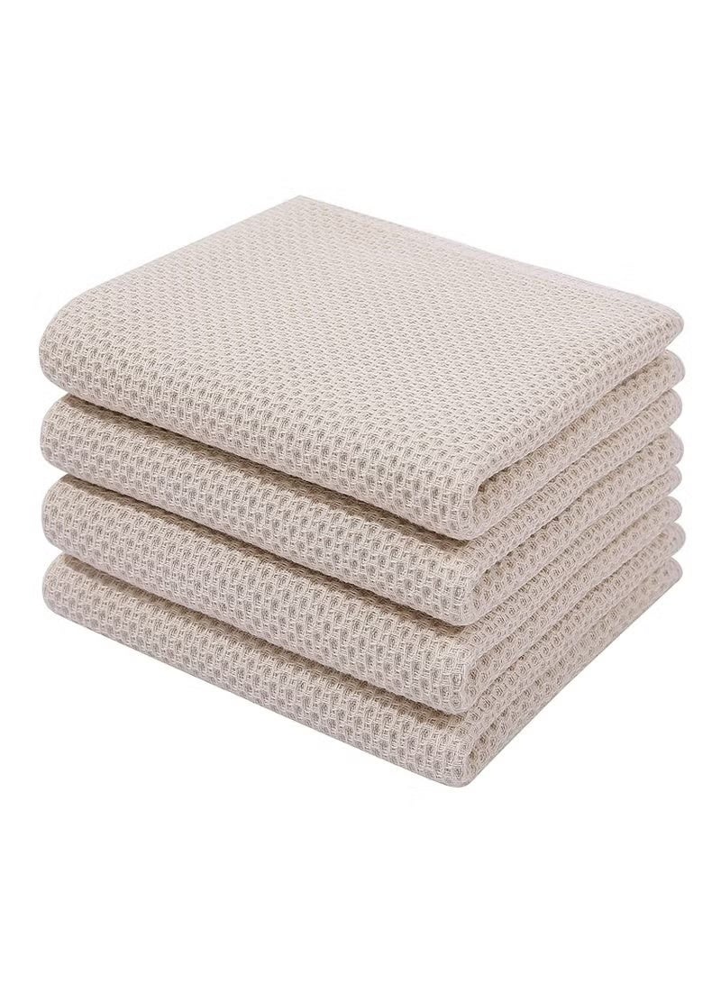 Ucanbe 100% Cotton Waffle Weave Kitchen Dish Cloths – 4 Pack Ultra Soft, Absorbent & Quick Drying Tea Towels for Kitchen Cleaning, 34x34 cm, Durable & Reusable - Image 1