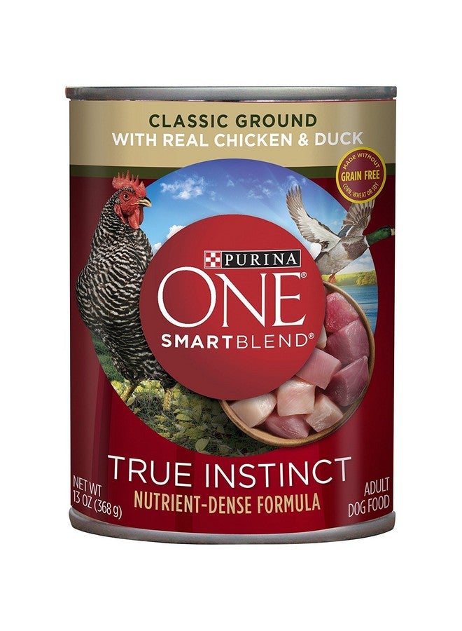 Purina ONE Purina ONE SmartBlend True Instinct Classic Ground with Real Chicken & Duck Dog Food 13 oz. Can, (Pack of 1)