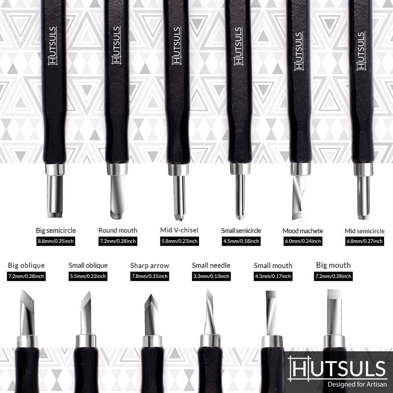 Hutsuls Wood Carving Tools Set - Easy to Use 12 pcs Mini Wood Chisel Beginner Wood Carving Kit for Adults & Kids Carving Kit Gift - Image 2