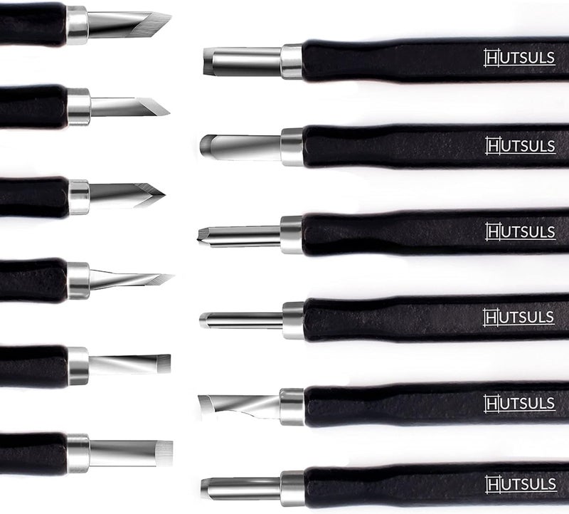 Hutsuls Wood Carving Tools Set - Easy to Use 12 pcs Mini Wood Chisel Beginner Wood Carving Kit for Adults & Kids Carving Kit Gift - Image 1
