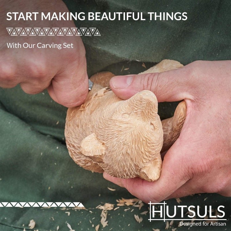 Hutsuls Wood Carving Tools Set - Easy to Use 12 pcs Mini Wood Chisel Beginner Wood Carving Kit for Adults & Kids Carving Kit Gift - Image 5