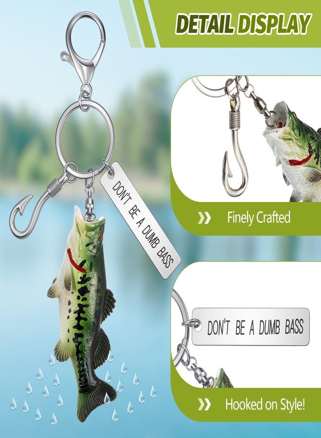 Nosiny Bass Fishing Keychain Gifts for Men, Cool Fish Key Chain Funny Stuff for Fishing Lovers Fisherman for Dad Boyfriend Birthday Christmas Father's Day Gift - Image 3