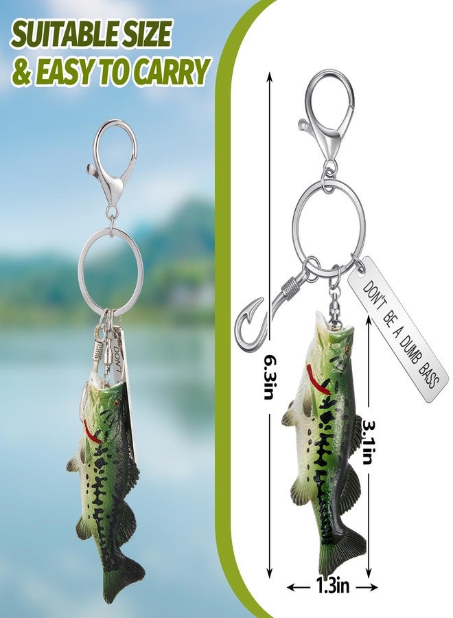 Nosiny Bass Fishing Keychain Gifts for Men, Cool Fish Key Chain Funny Stuff for Fishing Lovers Fisherman for Dad Boyfriend Birthday Christmas Father's Day Gift - Image 2