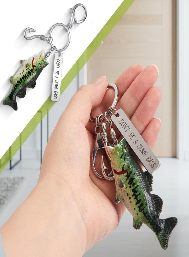 Nosiny Bass Fishing Keychain Gifts for Men, Cool Fish Key Chain Funny Stuff for Fishing Lovers Fisherman for Dad Boyfriend Birthday Christmas Father's Day Gift - Image 4