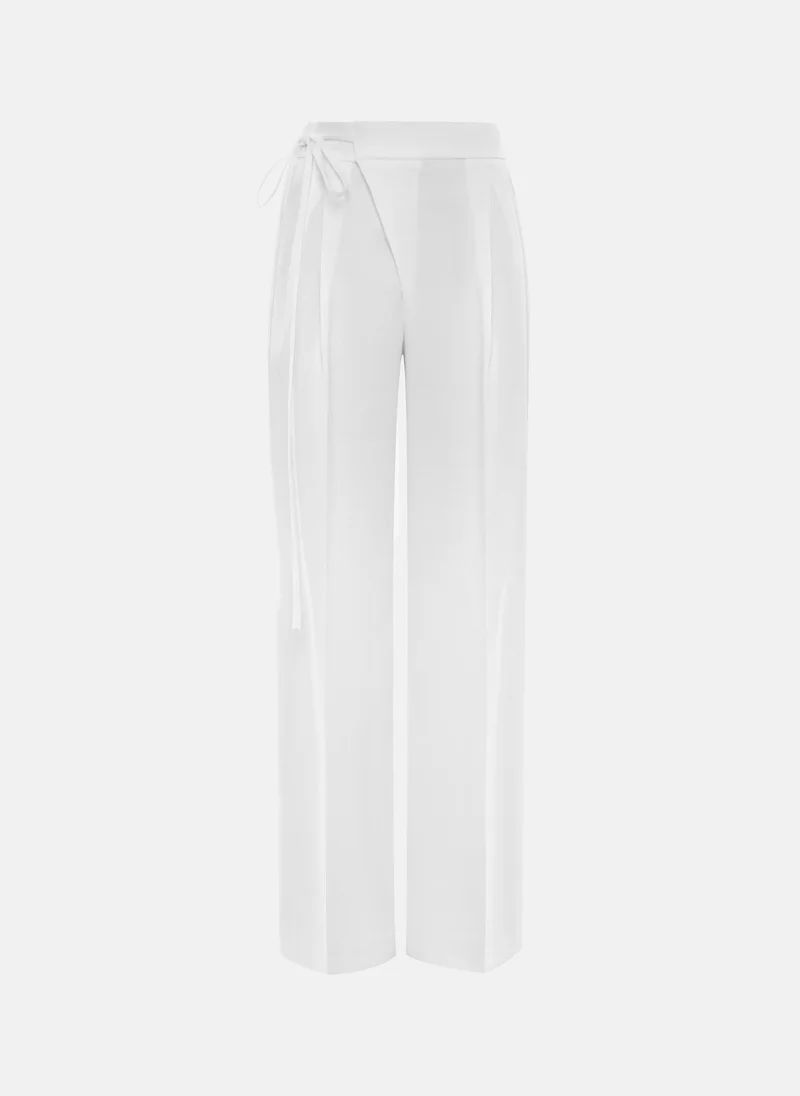 Lichi Viscose trousers with asymmetrical waist ties