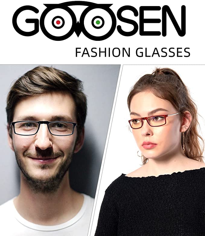 GOOSEN 2-Pack Reading Glasses for Women Men, Keychain Bags Compact Folding Readers, Clear Lens Blue light Glasses Spring Hinge, Black Red 1.75 x - Image 5