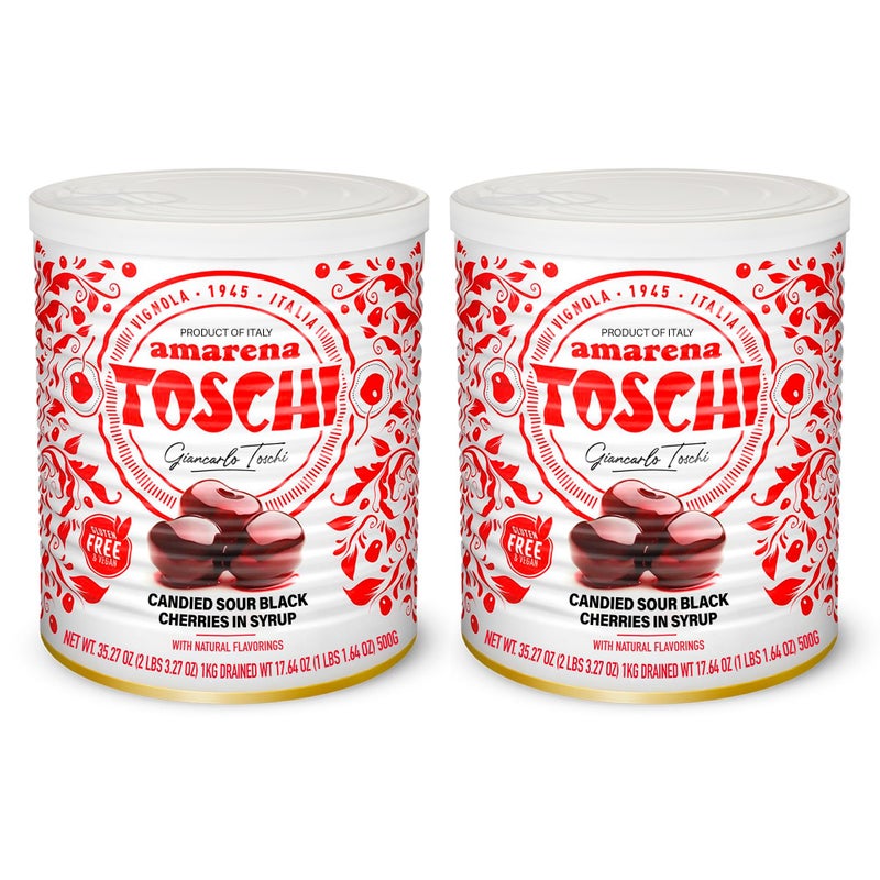 Toschi Amarena Black Cherries in Syrup Pack of 2 - Image 2