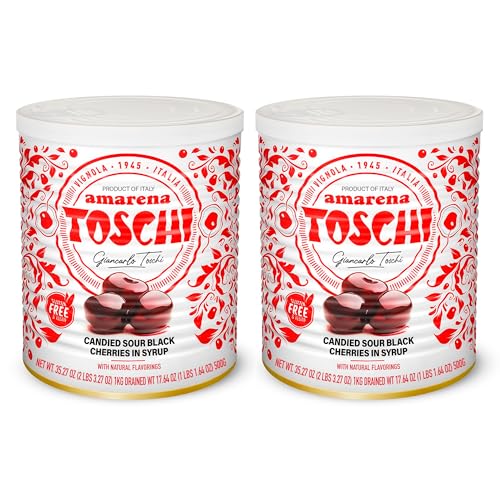 Toschi Amarena Black Cherries in Syrup Pack of 2 - Image 1