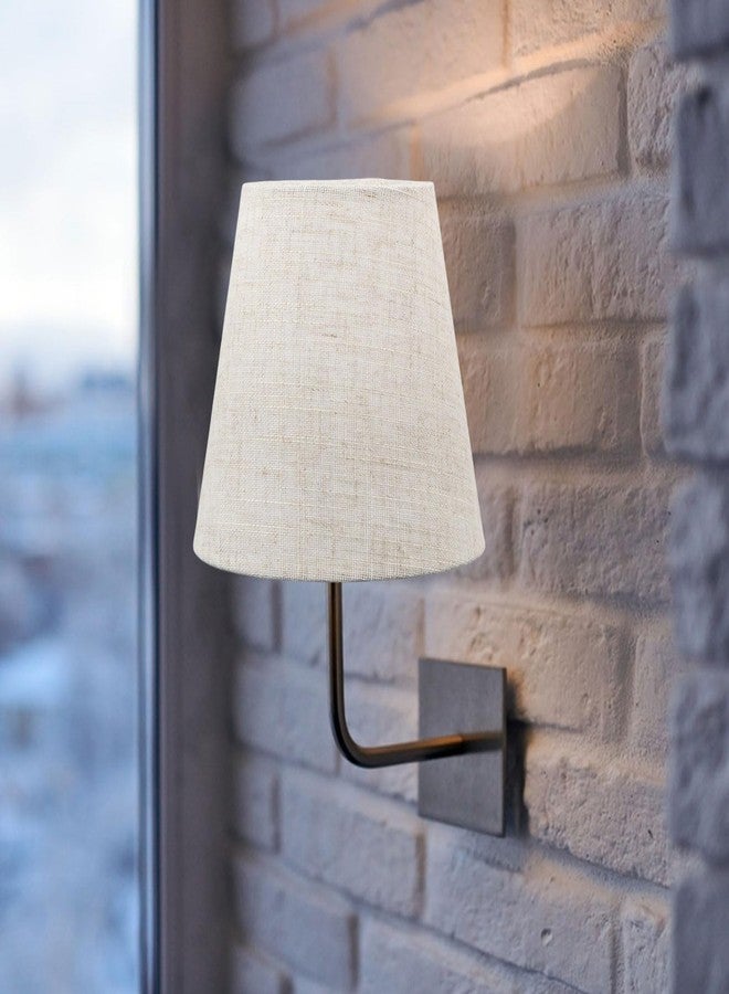 CHGCRAFT 6 Pcs Small Lamp Shades Clip on Bulb Replacement on Shades Cloth Chandelier Lampshades for Pendant, Table, Wall and Floor Lamps, Grayish White, 3.6~5.5x 5.1 inch - Image 5