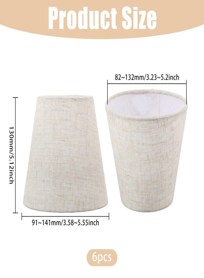 CHGCRAFT 6 Pcs Small Lamp Shades Clip on Bulb Replacement on Shades Cloth Chandelier Lampshades for Pendant, Table, Wall and Floor Lamps, Grayish White, 3.6~5.5x 5.1 inch - Image 2