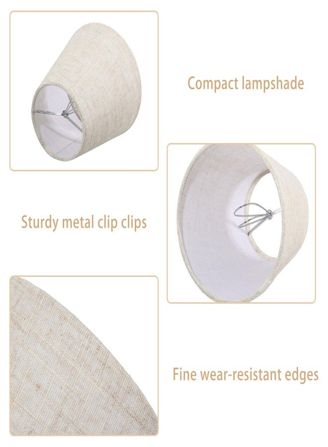 CHGCRAFT 6 Pcs Small Lamp Shades Clip on Bulb Replacement on Shades Cloth Chandelier Lampshades for Pendant, Table, Wall and Floor Lamps, Grayish White, 3.6~5.5x 5.1 inch - Image 4