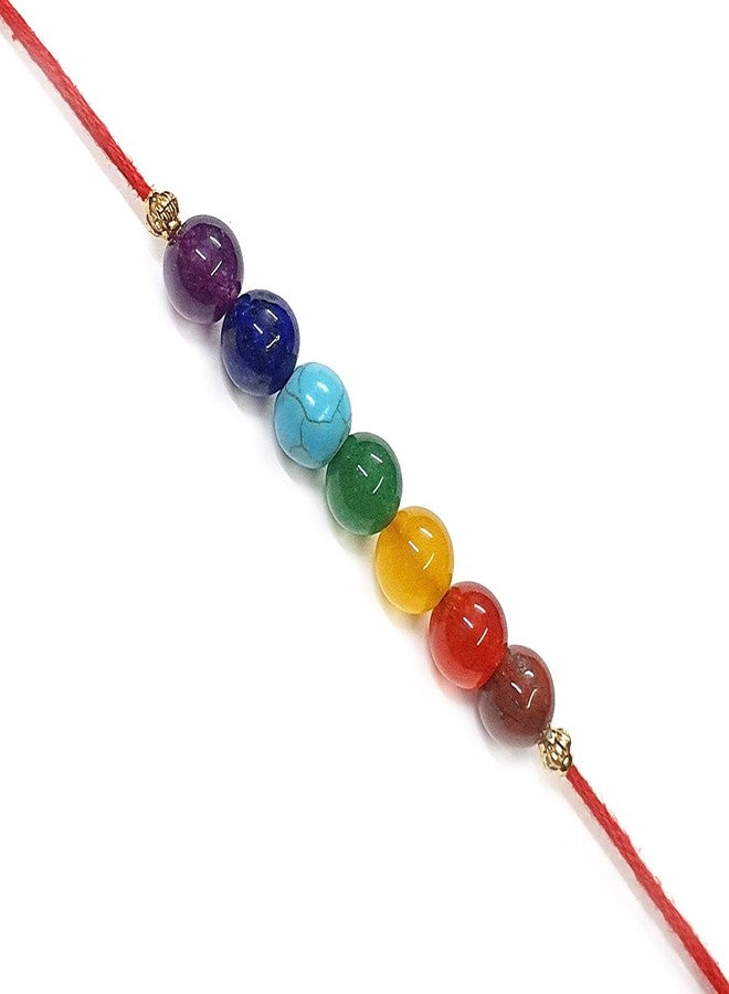 Bhavika Fashion Special Designer Bracelete Multicolor 7 Chakra Combo (Pack of 3 Bracelete) - Image 1