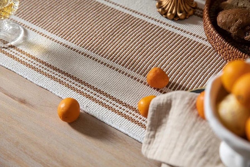 STONEMUNK Cotton Table Runner 13'' x 72'' Eco-Friendly Hand-Made Cotton Runner for Parties, Dining Table, Wedding, Boho Runner - (Coffee - New T.R(H) - Image 1