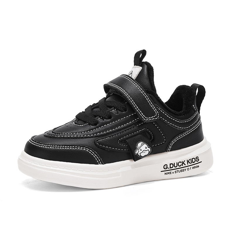 Men'S Shoes Cotton Shoes 24 Winter New Fleece-Lined Warm Cotton Children'S Shoes Hook And Loop Sneaker A Generation Of Hair - Image 1
