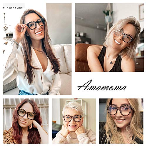 AMOMOMA 3 Pack Retro Oversized Reading Glasses for Women Blue Light Blocking Computer Readers Spring hinge AM6003 with Black+Blue+Grey Tortoise Frame 2.00 x - Image 2
