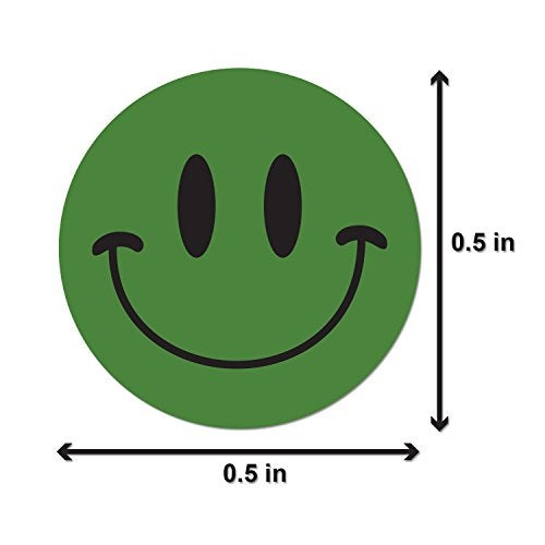 OfficeSmartLabels Happy Smiley Face Stickers (1/2 inch, Green - 300 Labels) Circle Dot Smiley Face Labels for Incentive or Motivation - Image 2