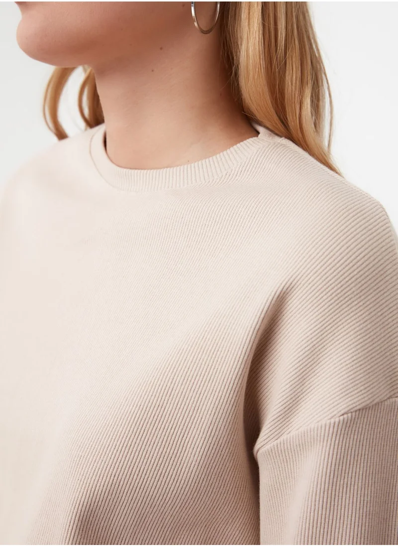 trendyol Round Neck Sweatshirt & Shorts Set