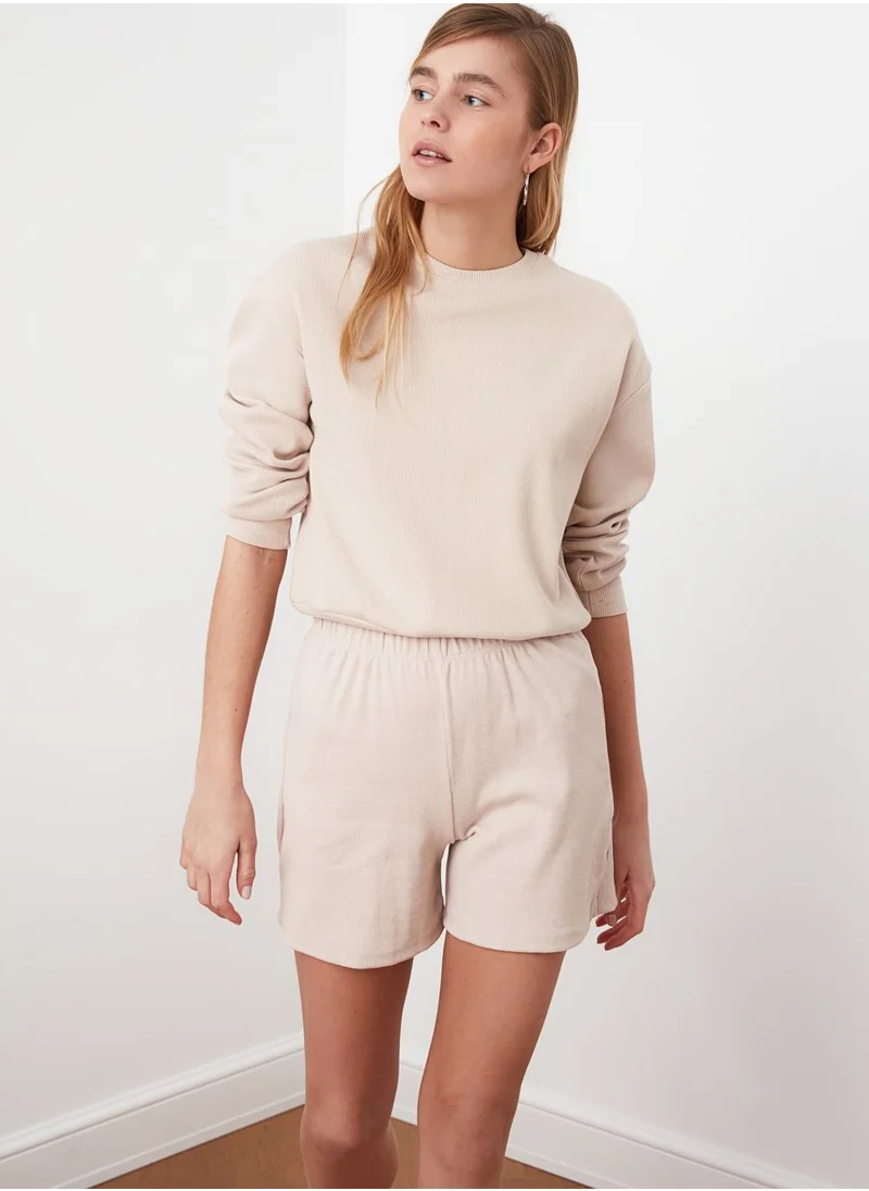 trendyol Round Neck Sweatshirt & Shorts Set
