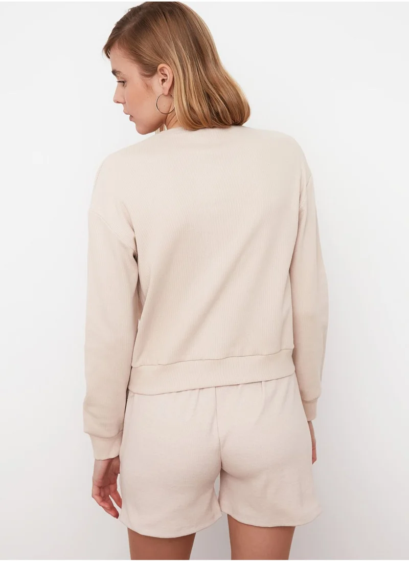 trendyol Round Neck Sweatshirt & Shorts Set