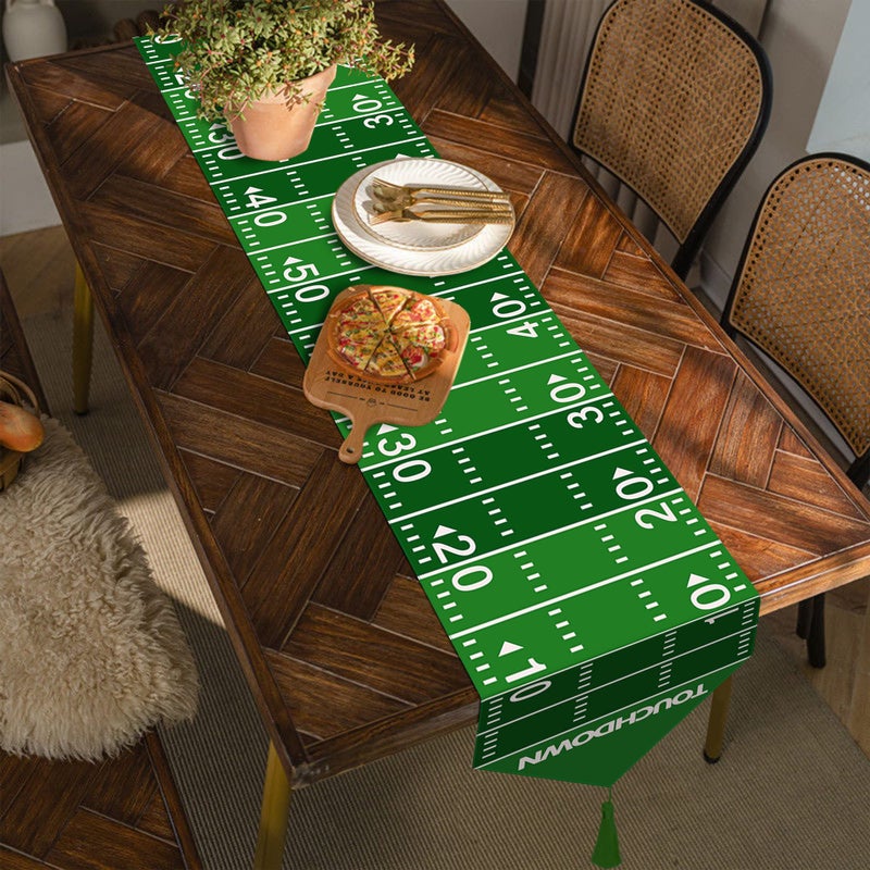 Wehhbtye 2 Pack Football Kitchen Table Runner - 12 x71 American Football Court with Tassels - Dresser Scarves for Dining Room Home Decor - Image 4