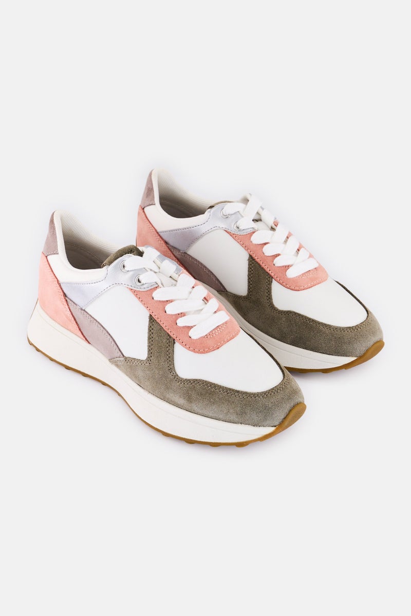 GEOX Women D Amabel A Lace Up Sneakers, Multicolor - Image 1