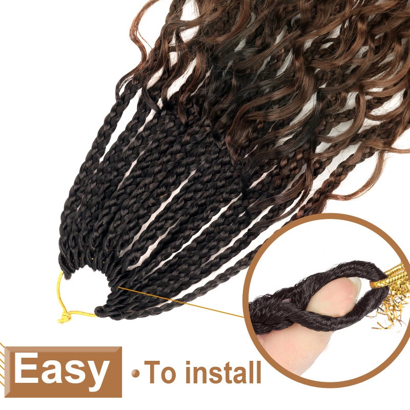 Diha Goddess Box Braids Crochet Hair With Curly Ends 14 Inch Bohomian Box Braids Crochet Braids 8 Packs 3X Crochet Braids Synthetic Braiding Hair Extension for Black Women (14 Inch (Pack of 8), 4-30-27)â€¦â€¦â€¦ - Image 5