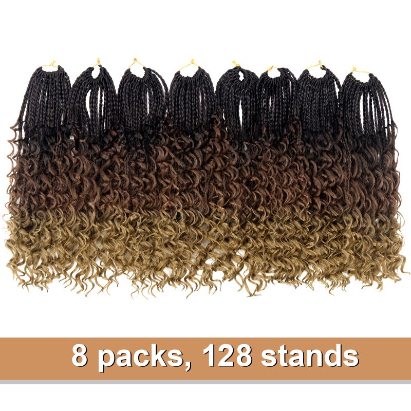 Diha Goddess Box Braids Crochet Hair With Curly Ends 14 Inch Bohomian Box Braids Crochet Braids 8 Packs 3X Crochet Braids Synthetic Braiding Hair Extension for Black Women (14 Inch (Pack of 8), 4-30-27)â€¦â€¦â€¦ - Image 4
