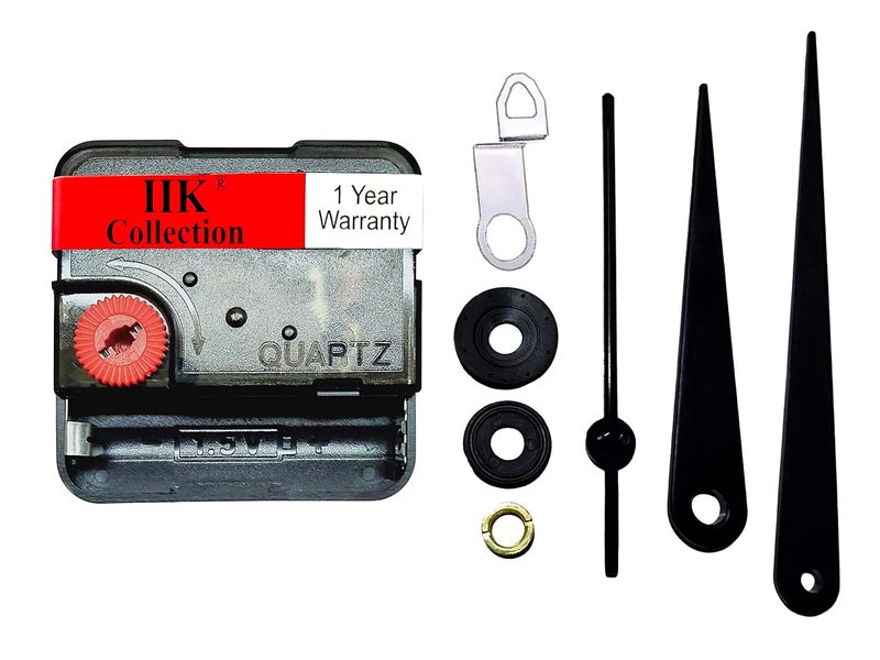 IIK Collection Analogue 18MM Long Spindle Quartz Movement Plastic Machine with Black Hands Kit for Wall Clock (IIK-MOV-PL-042) - Image 2