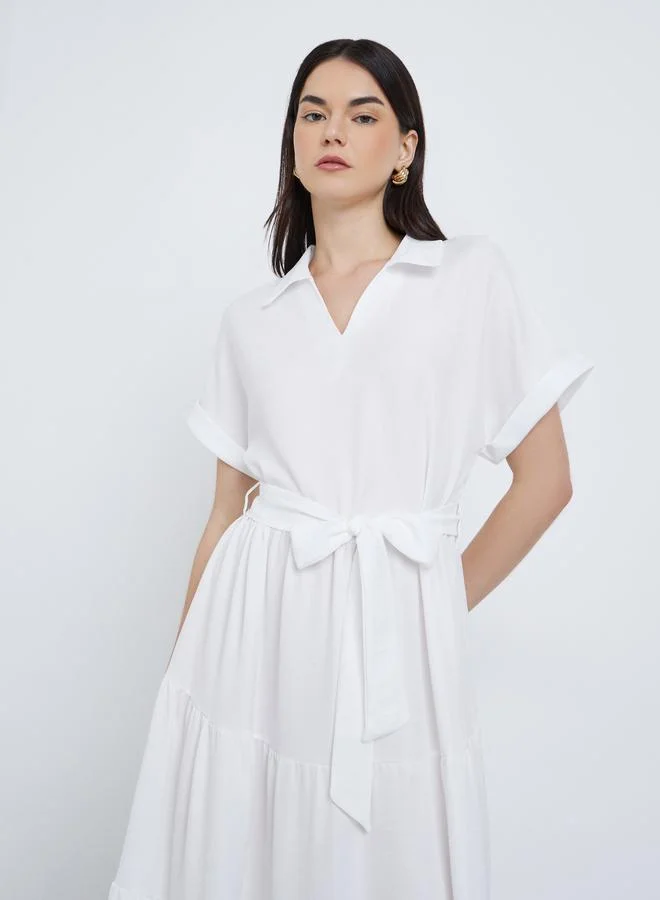 Take Two Elegant White A-Line Maxi Dress