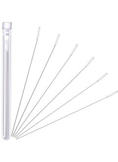 Chuangdi Beading Needles 6 Pieces Stainless Steel Needle Large Big Eye Collapsible Embroidery Beading Needle Thread Sewing Needles Needle Bottle Assorted Size  - Image 1