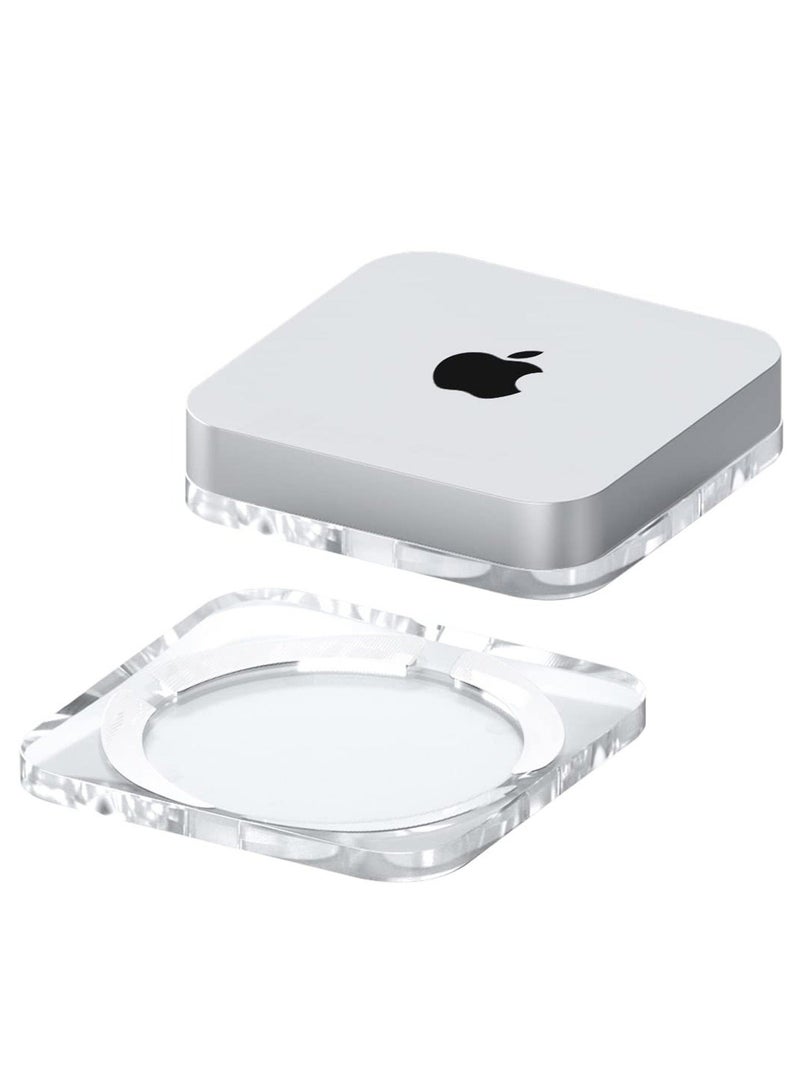 Desktop Stand for Mac Mini and Mac Studio, Two-Sided PMMA Transparent Anti Slip Holder, Dissipation and Dust Proof Base Is Suitable for Mac Mini M1 M2 Host Accessories - Image 1