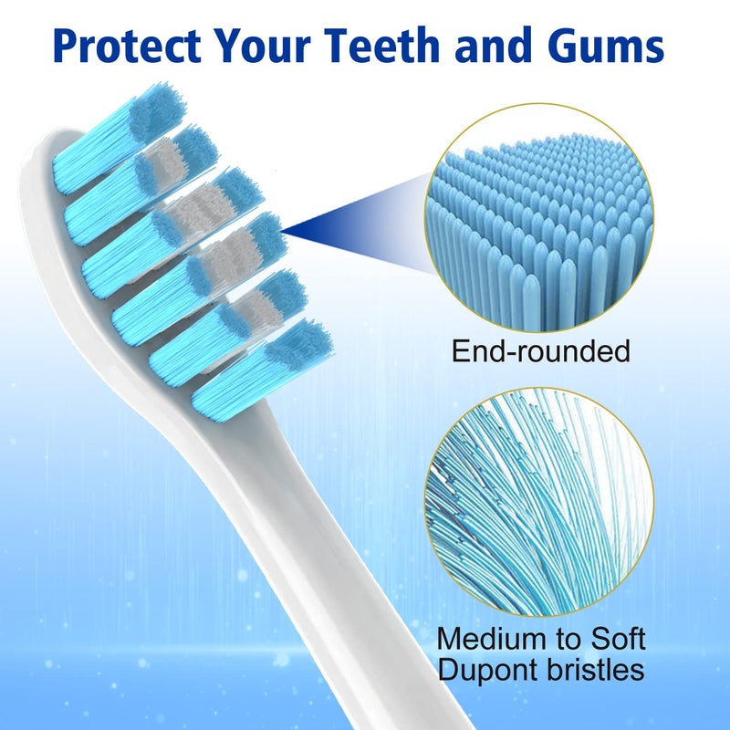 OralClass Replacement Toothbrush Heads for Philips Sonicare Click-on Handles, Medium Soft Electric Brush Heads Refills, 8 Pack - Image 3