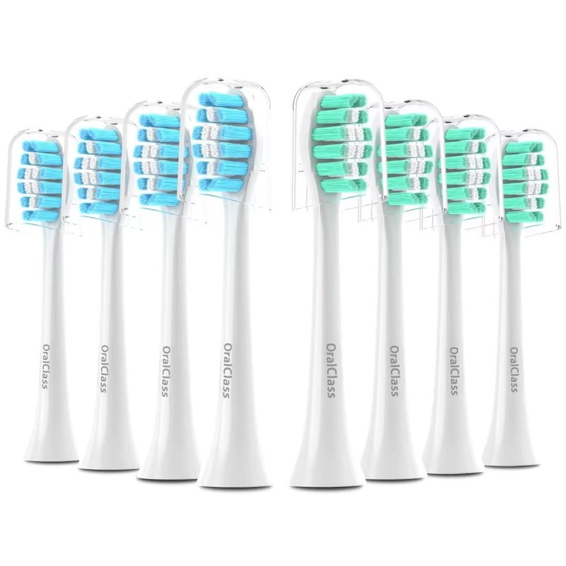 OralClass Replacement Toothbrush Heads for Philips Sonicare Click-on Handles, Medium Soft Electric Brush Heads Refills, 8 Pack - Image 1