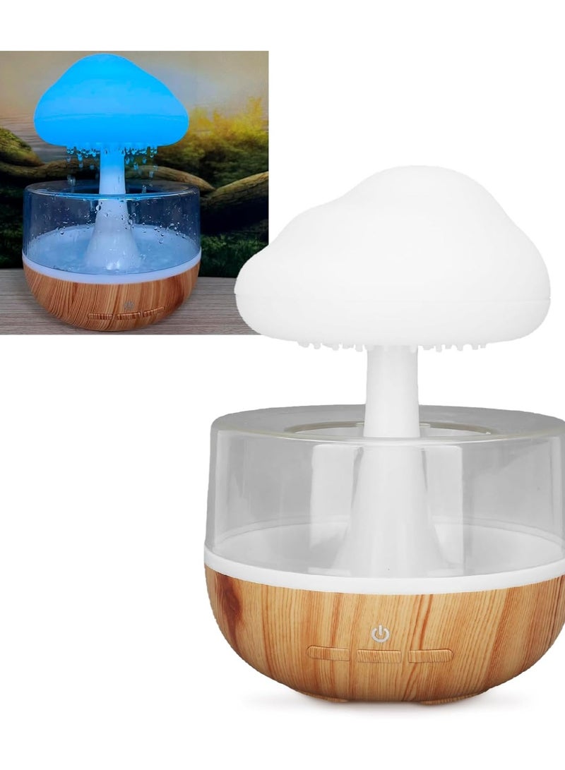 DubaiGallery مرطب سحابة المطر، موزع لطيف للزيوت العطرية على شكل قطرات ماء مع 7 مصابيح LED، موزع عطري للعلاج بالروائح على شكل سحابة مطرية لتخفيف القلق والتوتر - Image 2