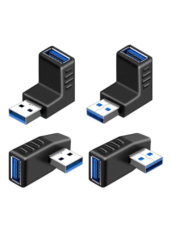 ELbow Usb MaLe To FemaLe Adapter Computer Car 90-degree Right AngLe L-shaped Side-bent Socket Converter 3.0 Extension-Color:Blue Left Bend  - Image 1