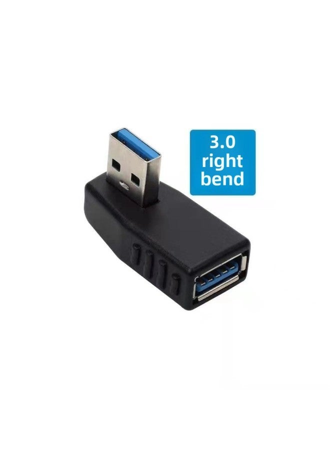 ELbow Usb MaLe To FemaLe Adapter Computer Car 90-degree Right AngLe L-shaped Side-bent Socket Converter 3.0 Extension-Color:Blue Left Bend  - Image 4