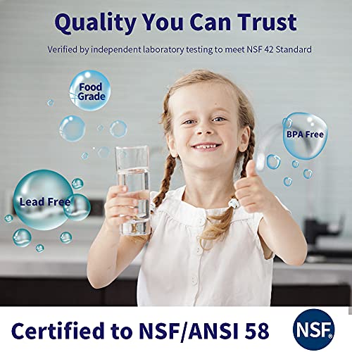 Huining Reverse Osmosis Membrane 50GPD-1812/2012 RO Membrane Housing Kit with 1/4 Quick Connector,Check valve,Water Pipe,Wrench Whole Set for Residential Household Hospital Water Filtration System - Image 4