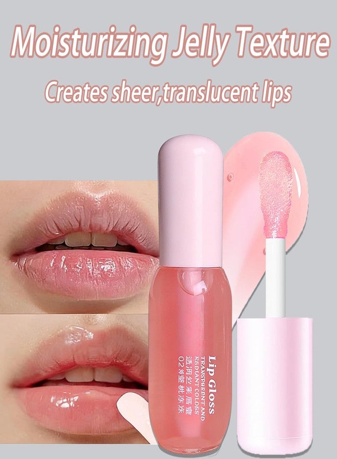 KTouler 3Pcs Clear Tinted Lip Gloss Set,Plumping Pink Lip Gloss for Women,Hydrating Long Lasting Glossy Lip Gloss Base - Image 3