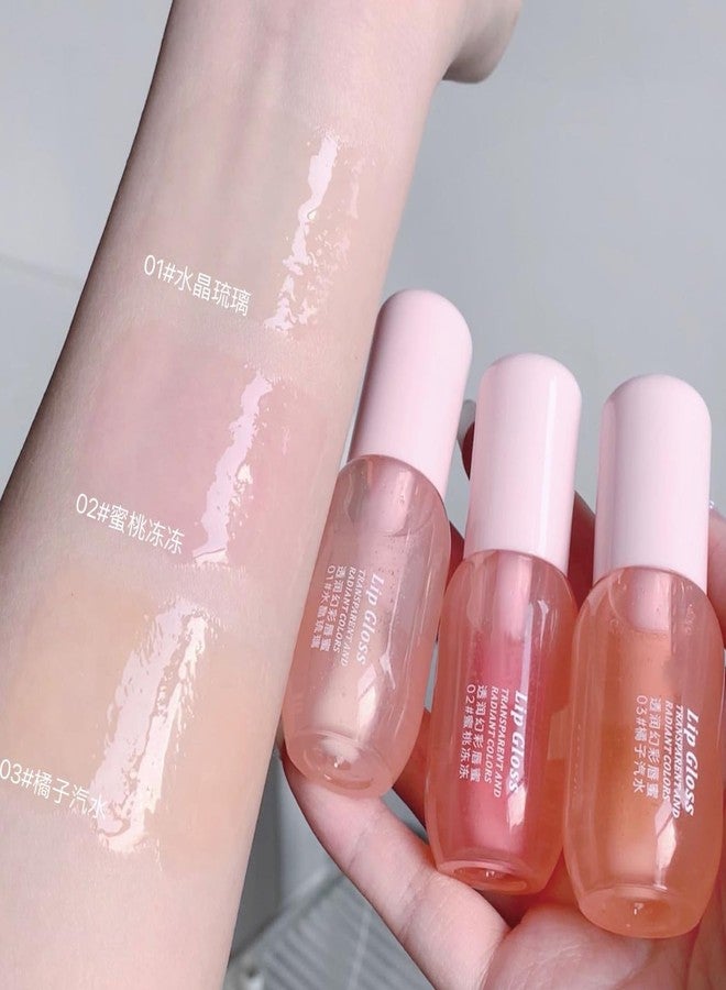KTouler 3Pcs Clear Tinted Lip Gloss Set,Plumping Pink Lip Gloss for Women,Hydrating Long Lasting Glossy Lip Gloss Base - Image 5